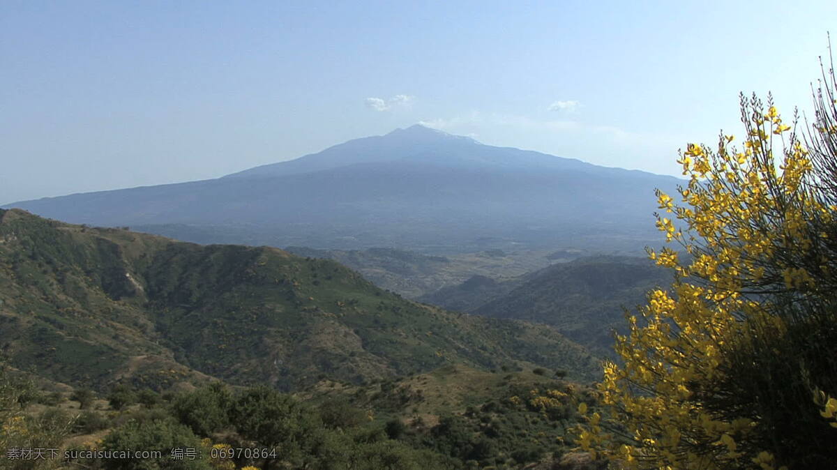 西西里岛 埃特纳火山 黄色 花 股 录像 火山 山 视频免费下载 意大利 和黄色的花 其他视频