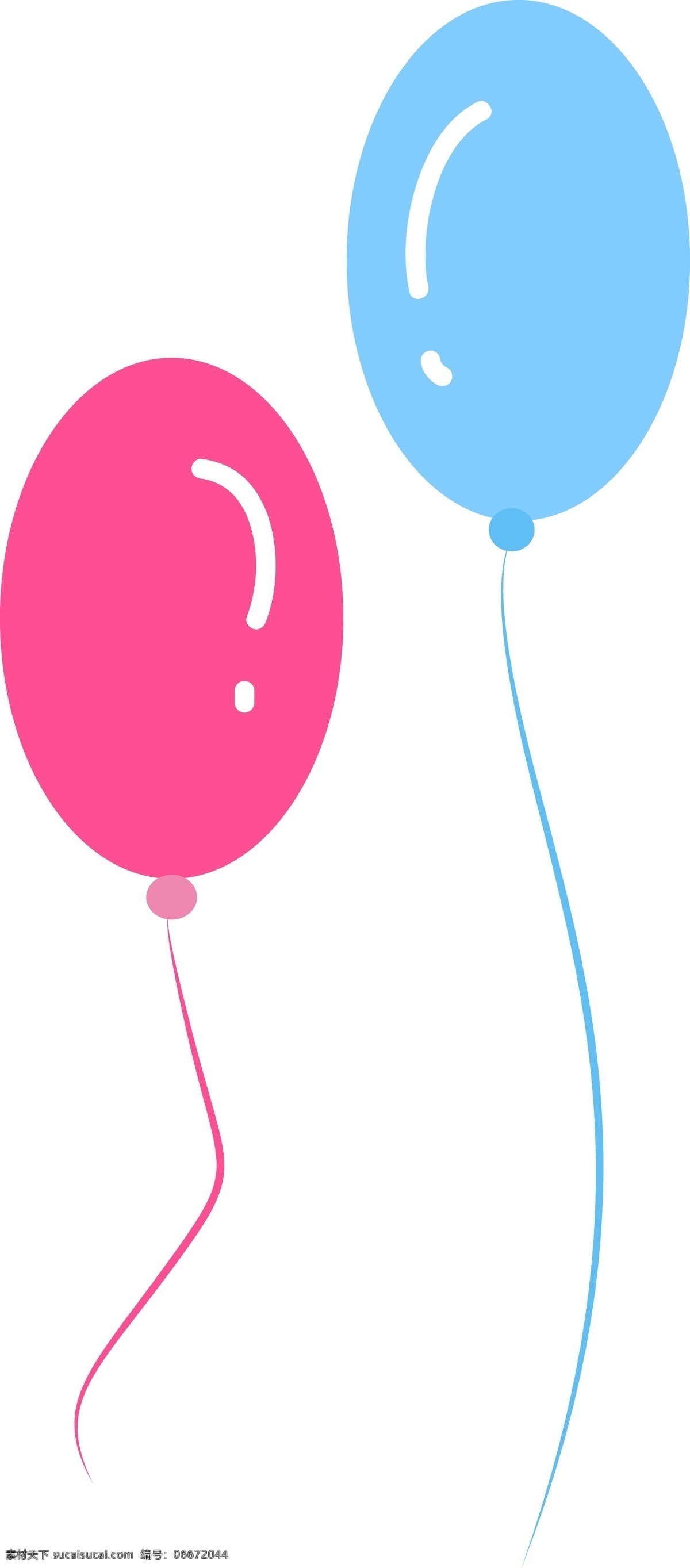 小 清新 红蓝 气球 小清新 卡通 蓝色 红色 矢量 ai设计 漂浮气球
