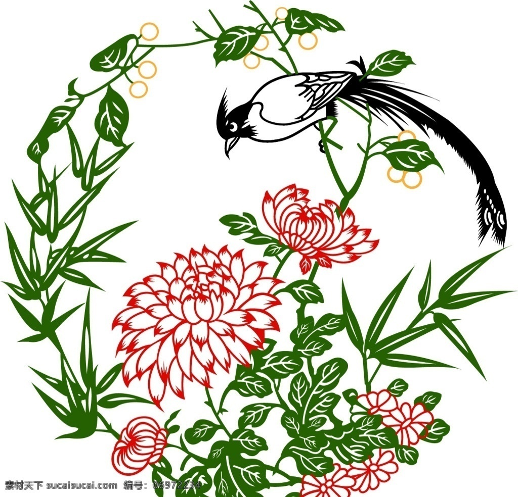 喜鹊菊花 喜鹊 菊花 硅藻泥 矢量图 大自然 底纹边框 背景底纹