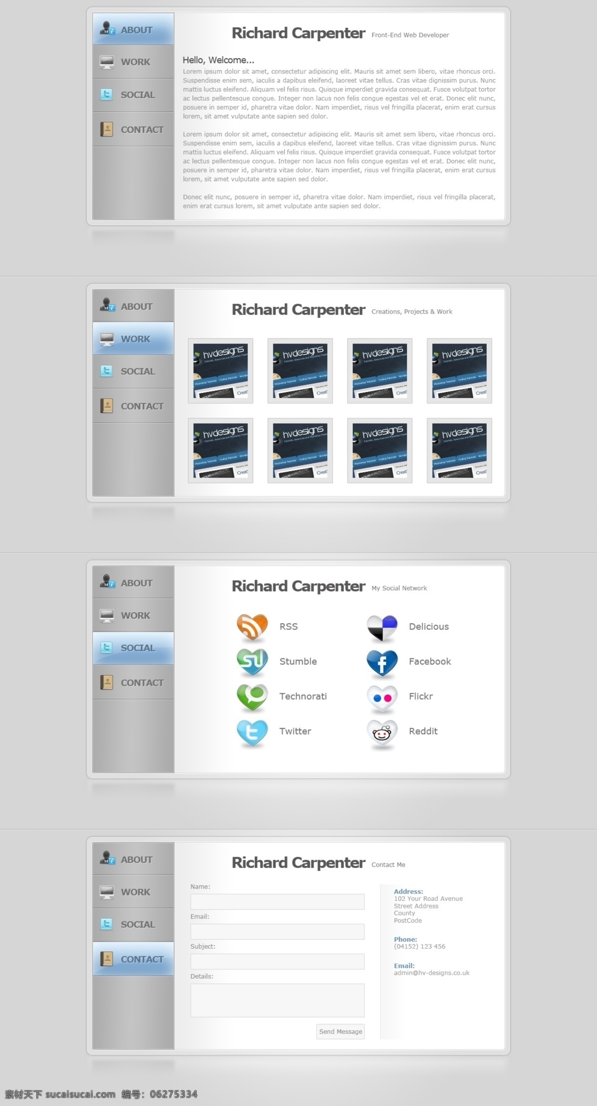 vcard 免费 模板 白色