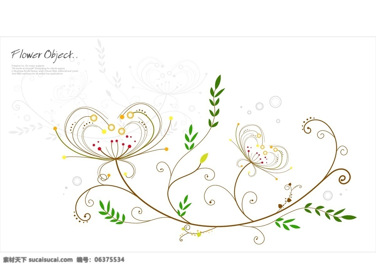 矢量 线条 花卉 简约 背景 彩绘 花朵 矢量素材 鲜艳 矢量图 花纹花边