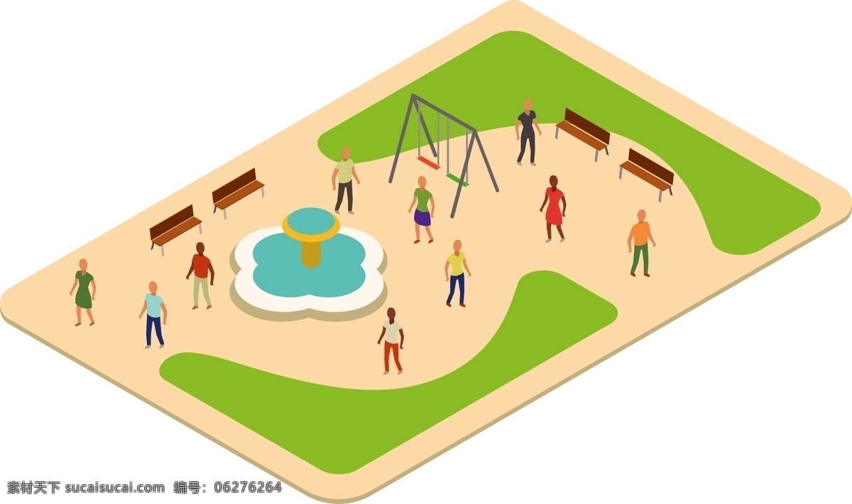 d 立体 加油站 轴 测 图 2.5d 轴测图 插画设计 可爱 小清新 少女 卡通