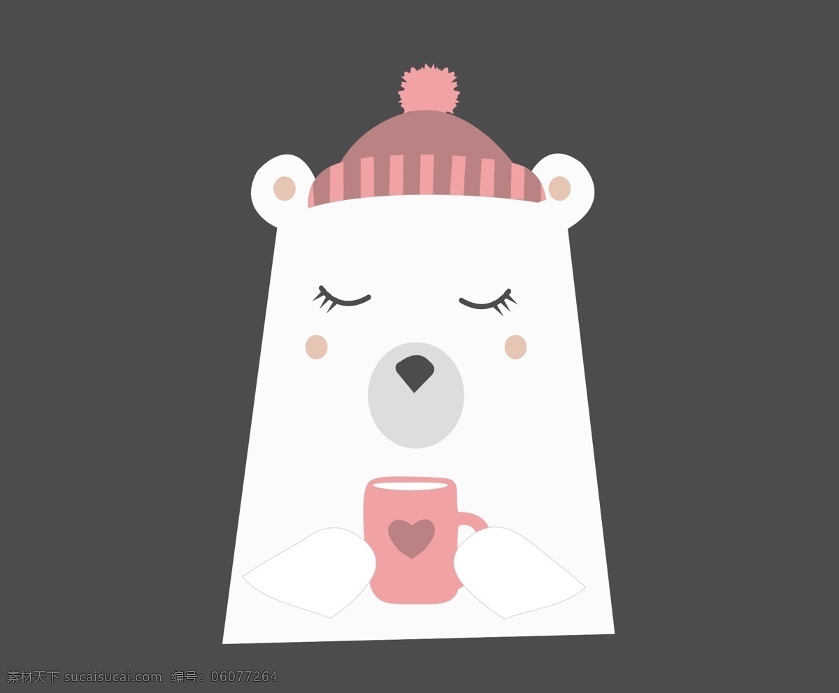 可爱小熊 熊 可爱 水杯 帽子 爱心 生物世界
