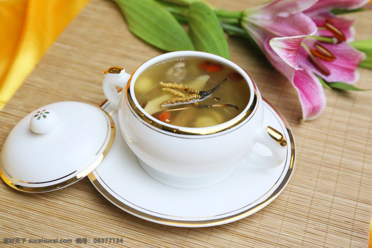 冬虫夏草 虫草 虫草老鸭汤 养生 滋补品 药材 美食摄影 餐饮美食 传统美食