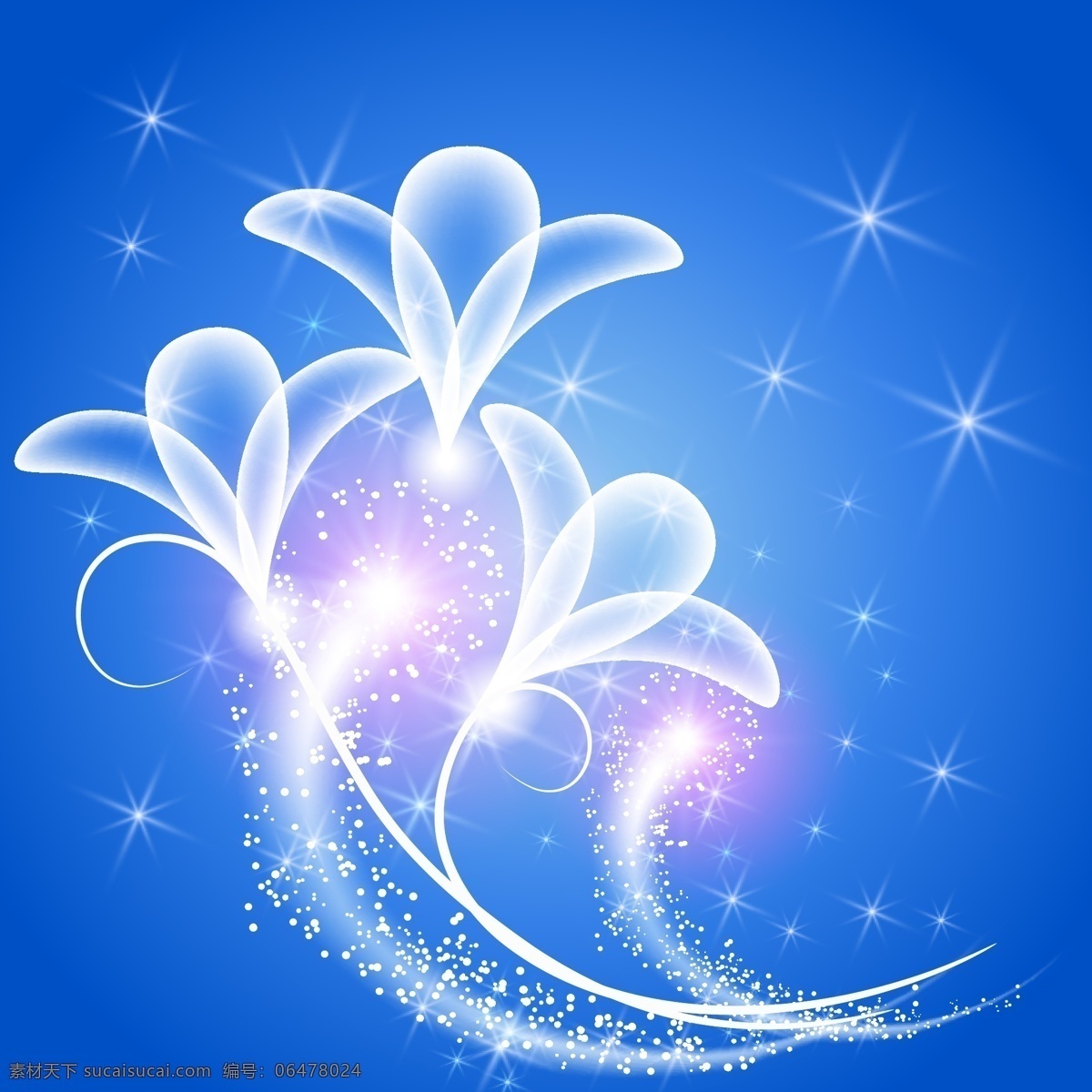 蓝色 星光 花朵 背景 矢量 模板下载 魔术 生活百科 矢量素材