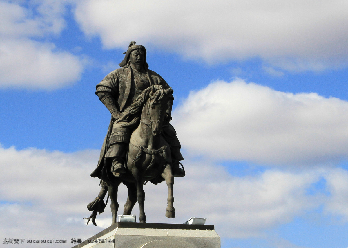 成吉思汗 旅游 人文 塑像 雕塑 建筑园林 灰色