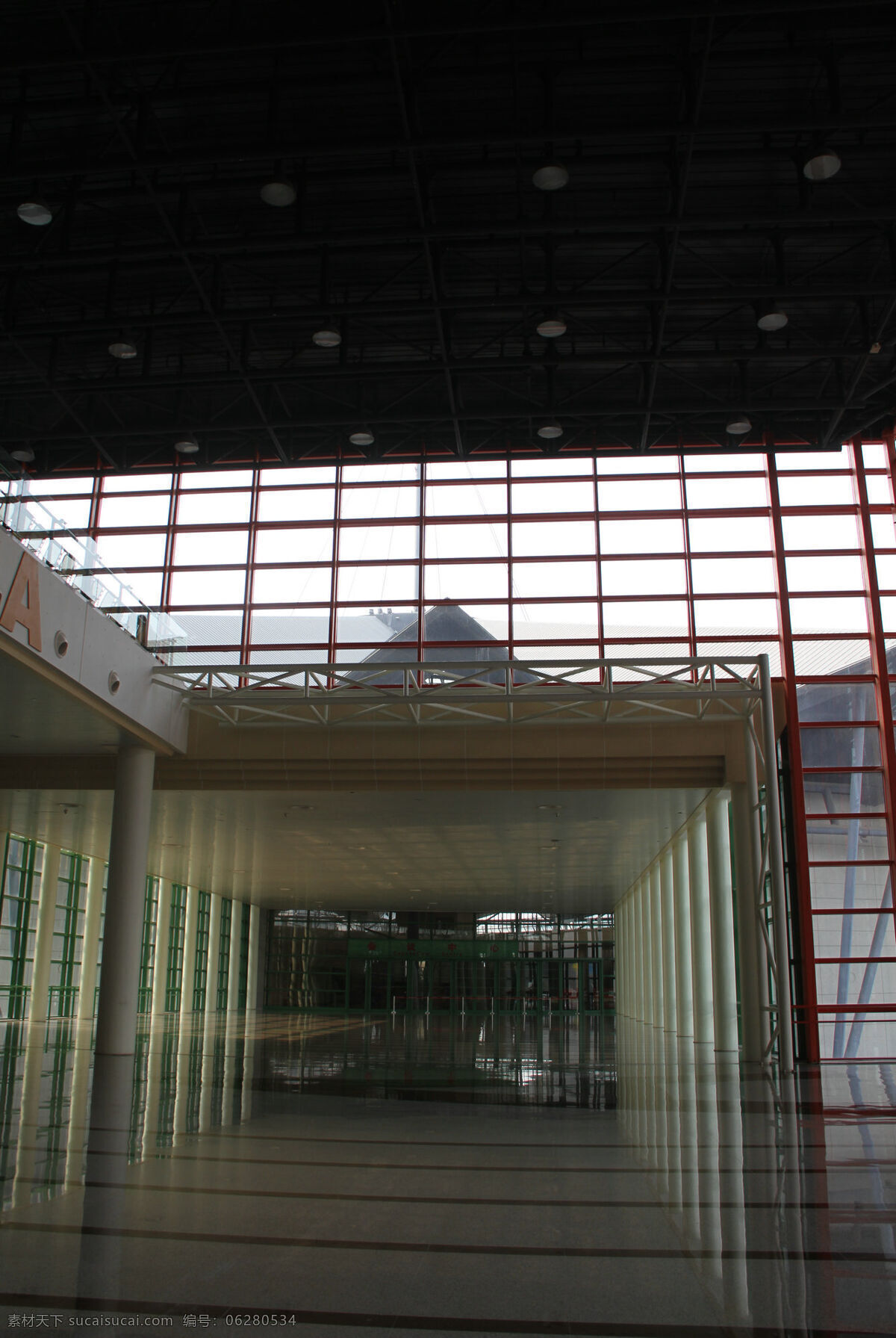 郑州 国际 会展中心 玻璃窗 红色 建筑园林 落地窗 室内 室内摄影 展览馆 内部 一览 装饰素材 展示设计
