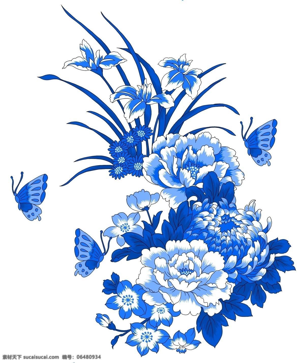 中国风 青花瓷 图案 花朵 青花瓷图案