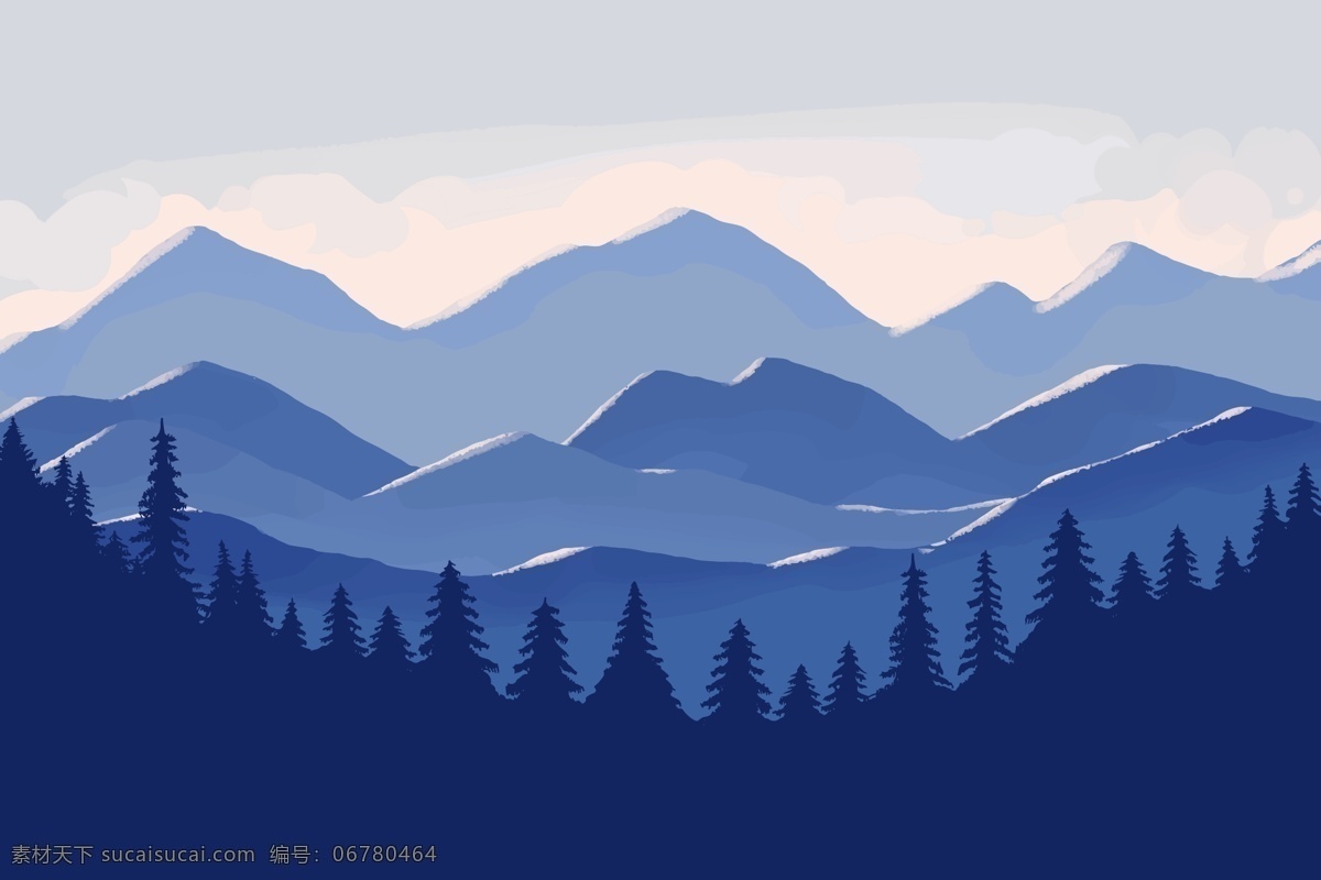 风景地形 自然风光 矢量风景图 大自然 自然风光背景 桌面壁纸 背景海报 壁画 装饰画 高山流水 山河大川 草地 山峰 春天 地形地貌 自然地形 蓝天白云 田园风光 树木 森林 卡通设计