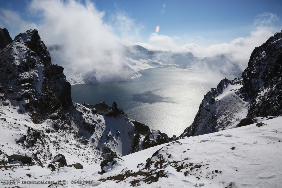 东北 吉林省 长白山 北坡 天池 雪景 摄影作品 自然景观 风景名胜