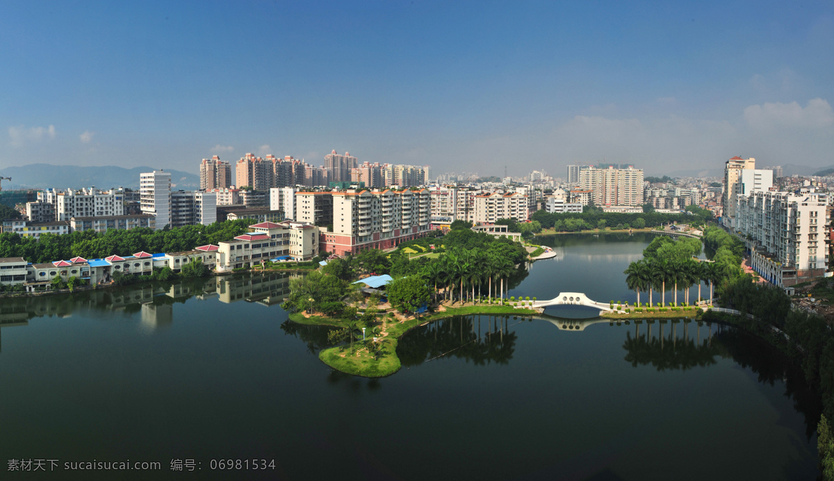 梧州 潘 塘 公园 风景 潘塘 独特 美丽 遥望 绿色森林 都市绿荫 蓝天 城市一角 自然风景 旅游摄影