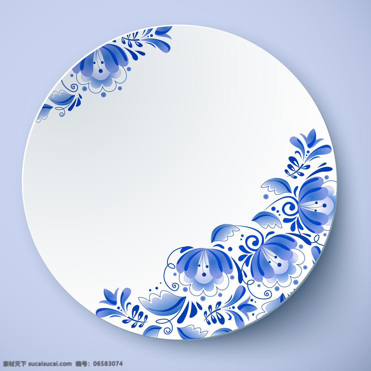 中国风瓷器 瓷器 中国风 青花瓷 蓝色 碟子 设计之家 文化艺术 传统文化