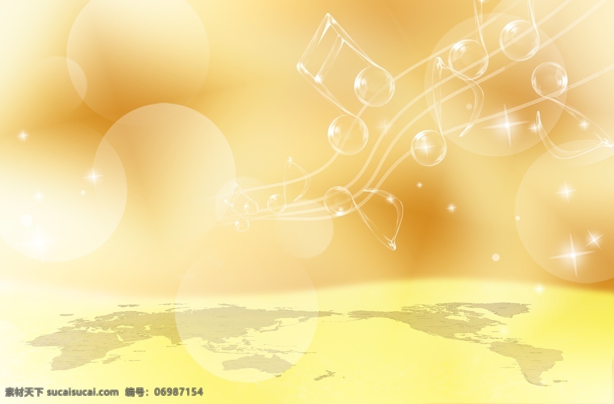 黄色背景 黄色 背景 模板下载 音乐 音符 地球 橙色 背景素材 分层 源文件