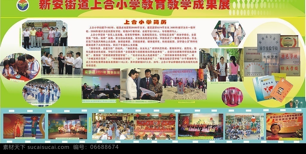 小学 学校 教学成果 宣传栏 学校简介 小学学校 学校宣传栏 学生活动 领导关怀 展板 矢量图库