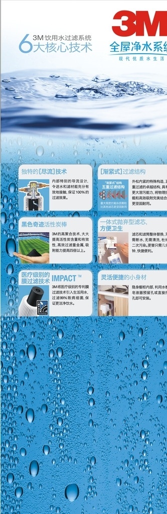 3m 净水 水珠 背景 净水器 水珠背景 蓝色水珠 水世界 生活百科 生活用品
