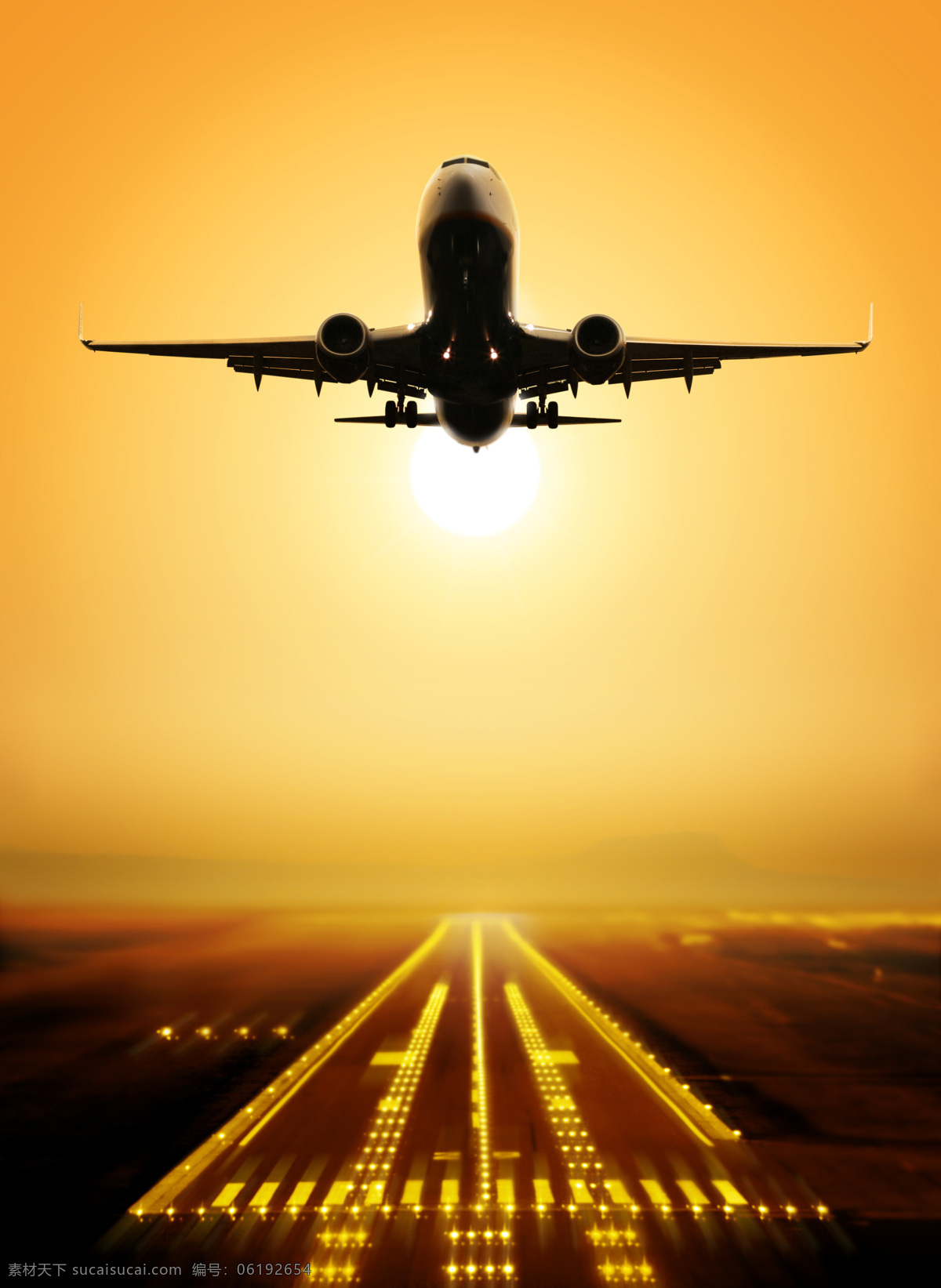 机场 日落 风景摄影 上空 飞机 飞机跑道 日落风景 飞机起飞 天空 航空 交通工具 其他类别 环境家居