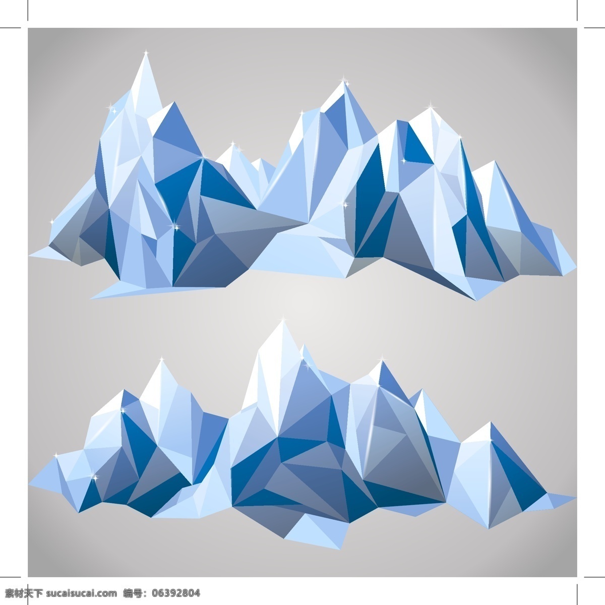 多边形 拼接 冰山 矢量 多边形拼接 蓝白色 矢量图 其他矢量图