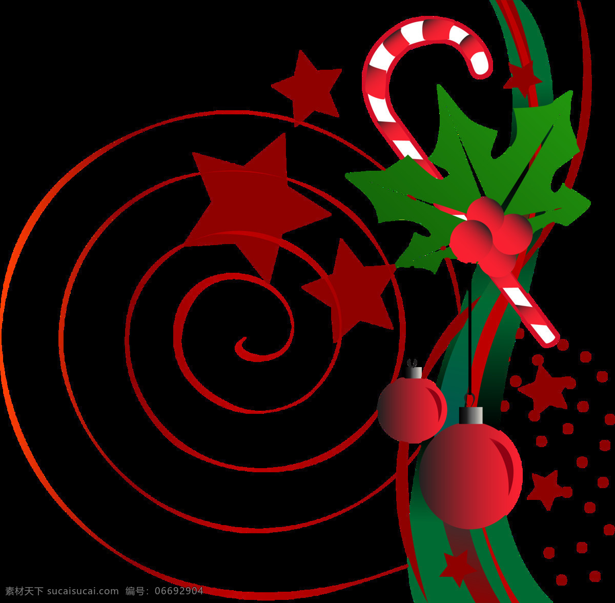 卡通 圣诞 装饰 物品 元素 png元素 彩球 挂饰 拐杖 节日 免抠元素 透明素材 五角星
