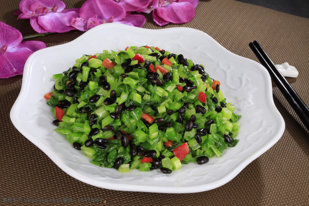 黑豆炒芥菜 黑豆 炒芥菜 时菜 美食 家常炒菜 餐饮美食 传统美食