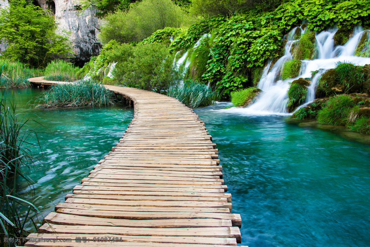 自然 绿色 山水 小桥 树林 山水风景 自然景观