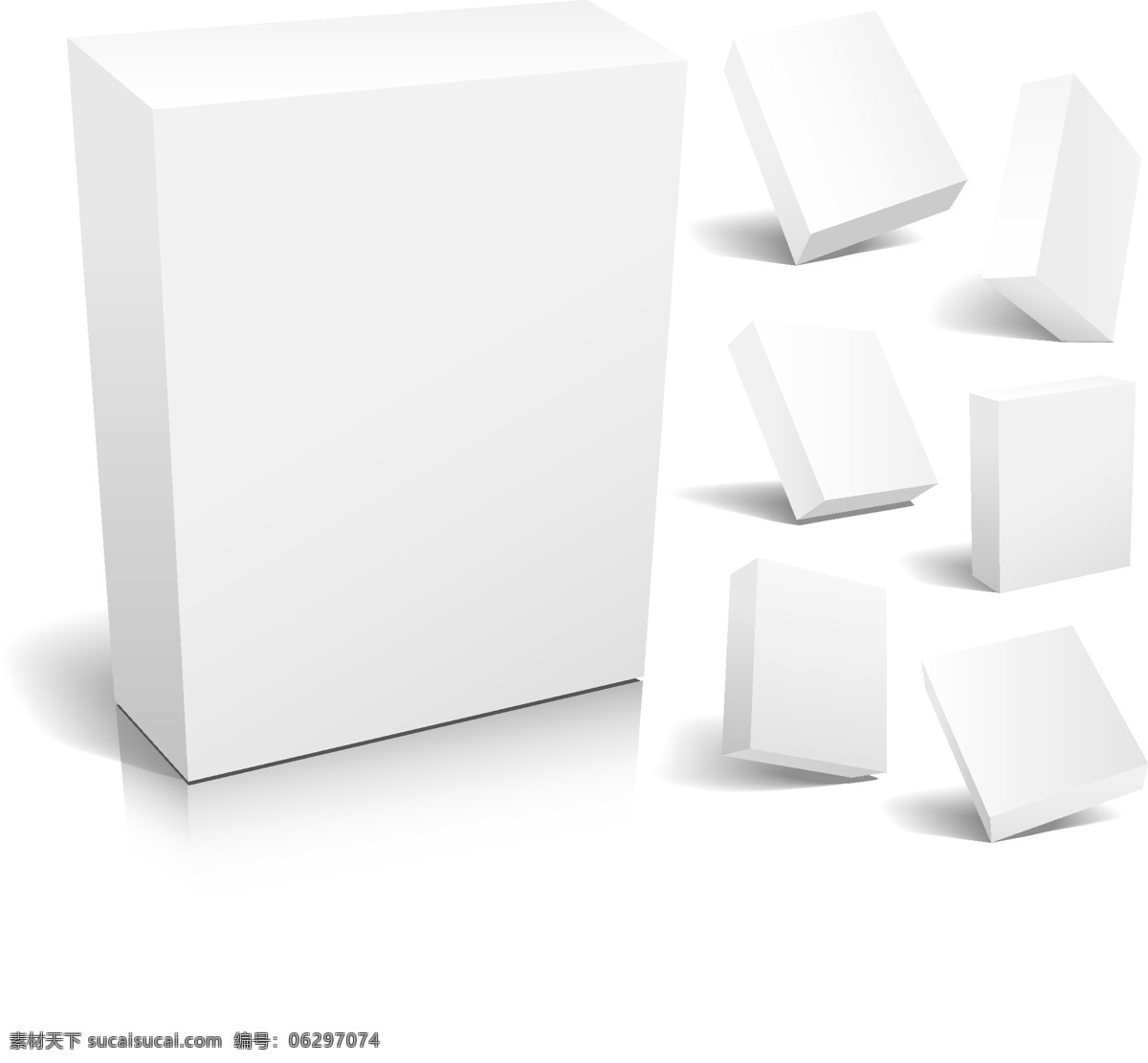 三维 盒 空白 模板 矢量 不同 角度 包装盒 软件包 矢量图 其他矢量图