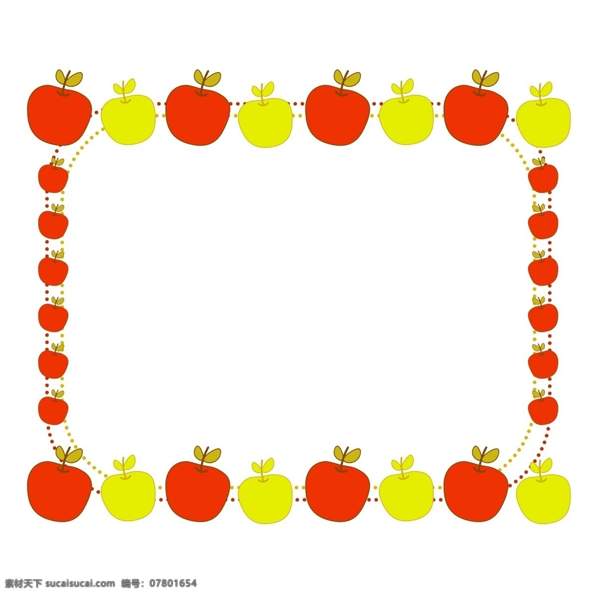 苹果 水果 卡通 边框