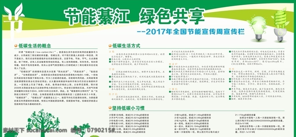 节能綦江 绿色共享 2017全国 节能宣传周 绿色节能展板 看板 节约用电 绿色环保 室内广告设计