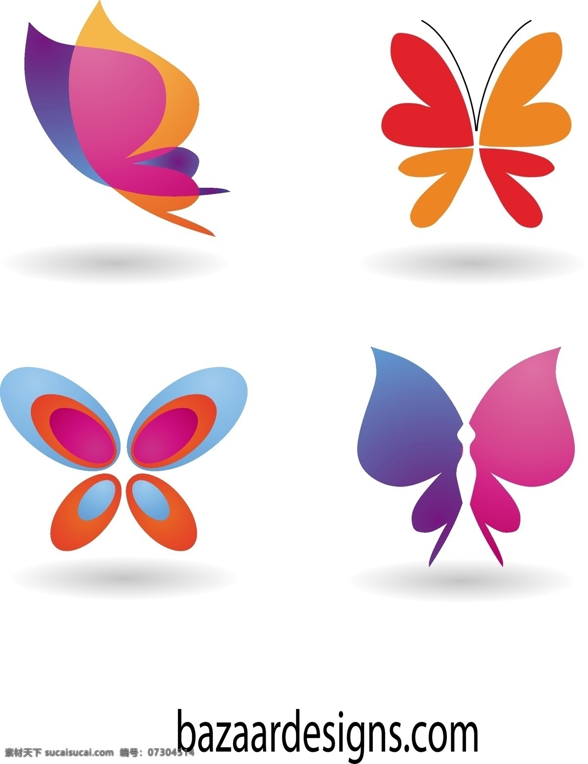 蝴蝶 图标 符号 集 收集 其他载体 白色