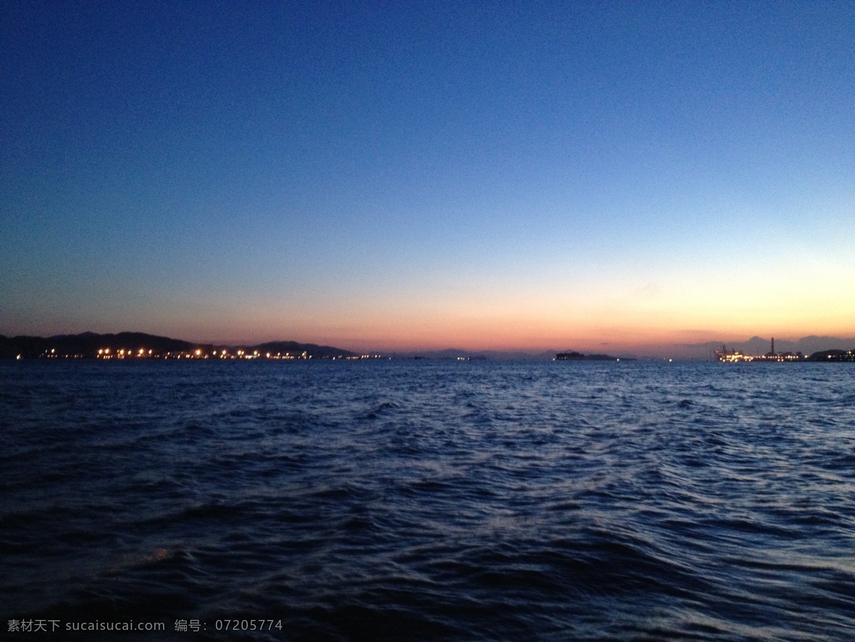 夜海 厦门 大海 夜晚 蓝天 静谧 自然景观 自然风景