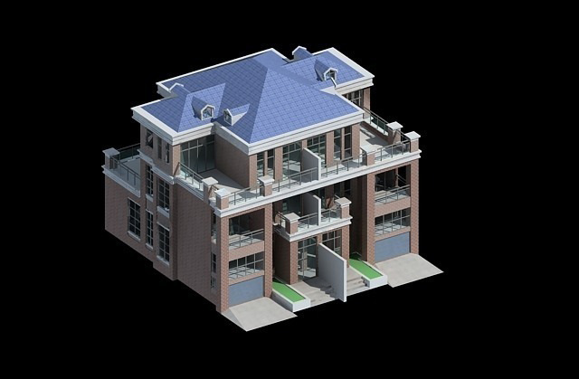 复式 别墅 3d 模型 3d别墅 别墅3d模型 3d模型设计 复式别墅 3d模型素材 建筑模型