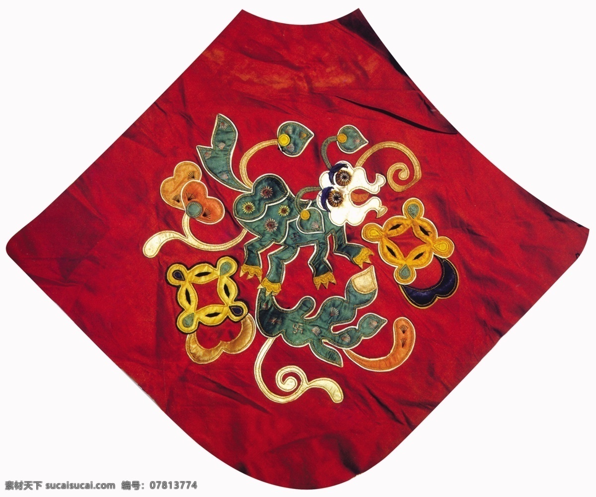 中式 古典 肚兜 布纹 贴图 花纹