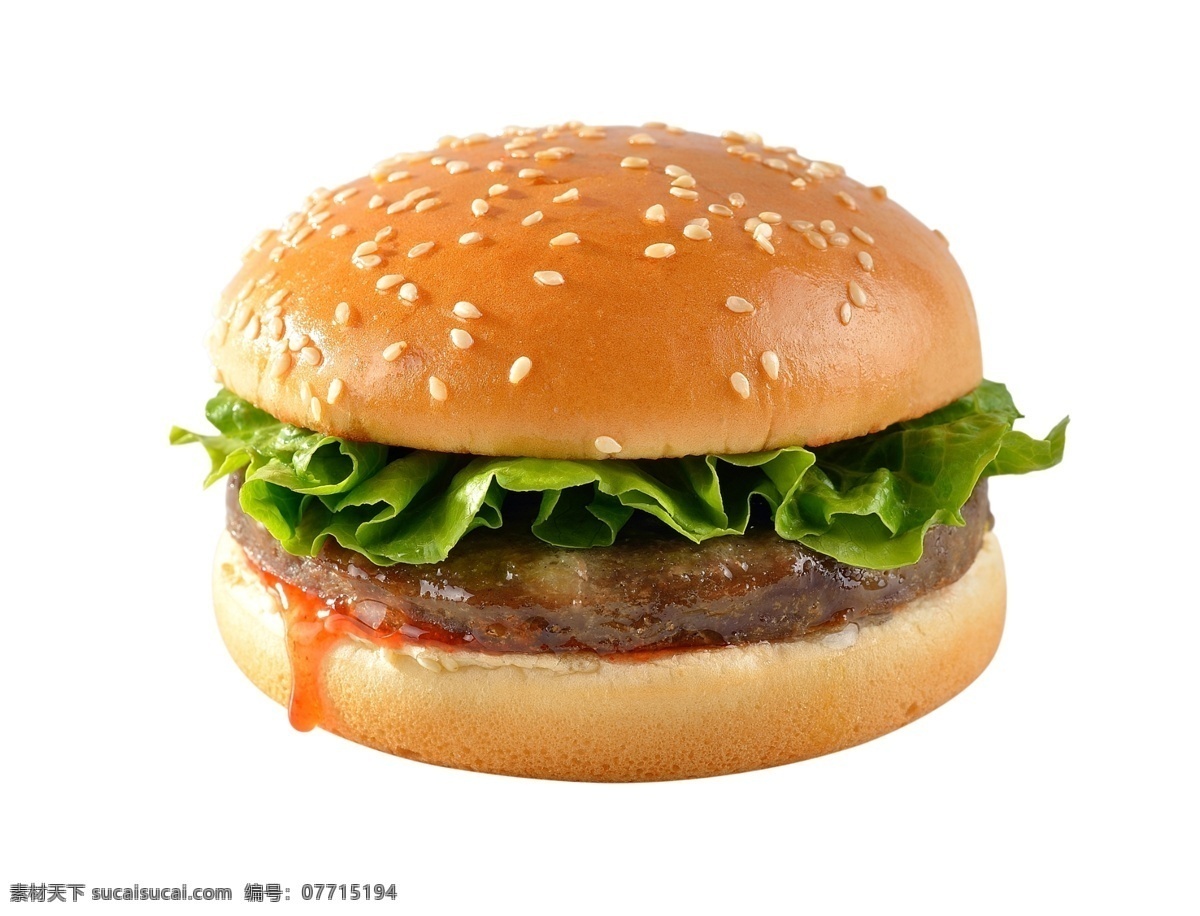 美式牛肉汉堡 汉堡 牛肉 三明治 汉堡包 西餐 卡路里 美式 小吃 面包 生菜 番茄酱 牛肉堡 分层