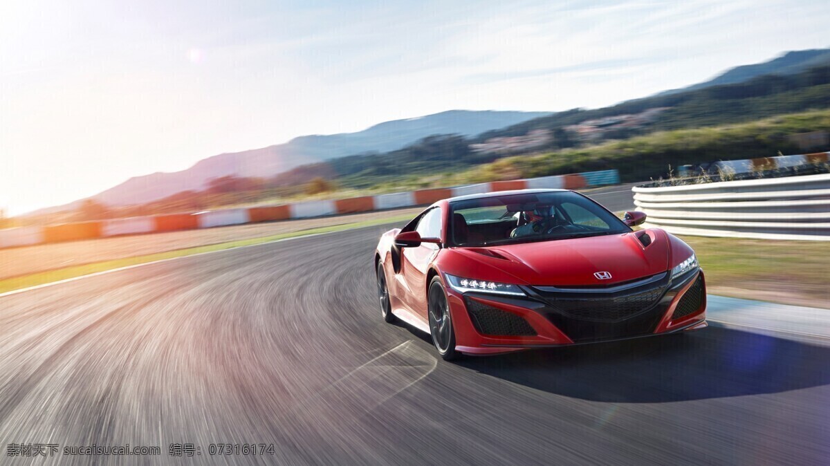 本田 nsx 赛道 红色 超跑 现代科技 交通工具