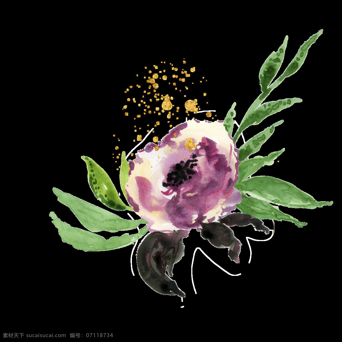 水 紫 花蕊 透明 装饰 花朵 免扣素材 透明素材 装饰图案 紫色