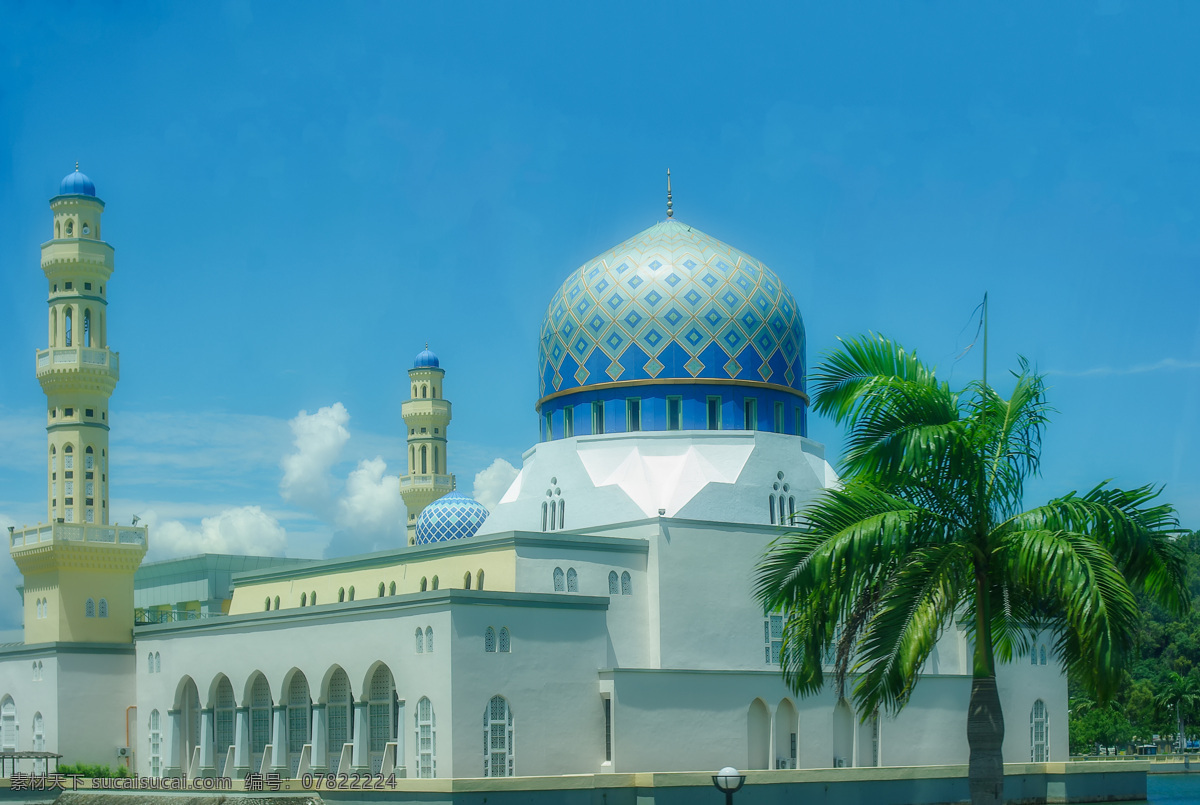 马来西亚 沙巴 水上 清真寺 水上清真寺 亚庇 宗教 旅游 观光 景点 沙巴州
