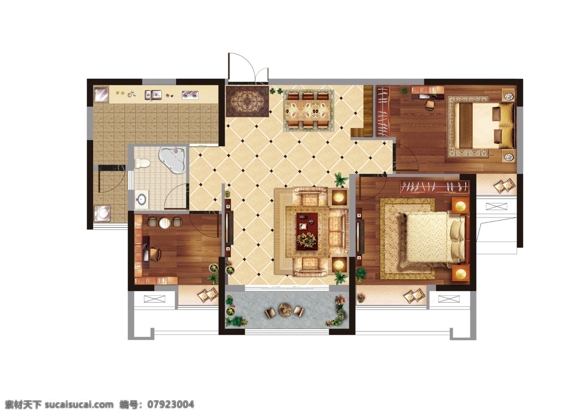 户型图 户型 单页 户型画册 沙发 地板 分层