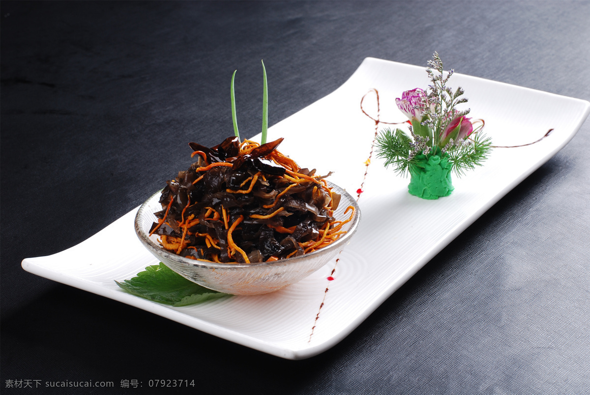 虫草花拌木耳 美食 传统美食 餐饮美食 高清菜谱用图