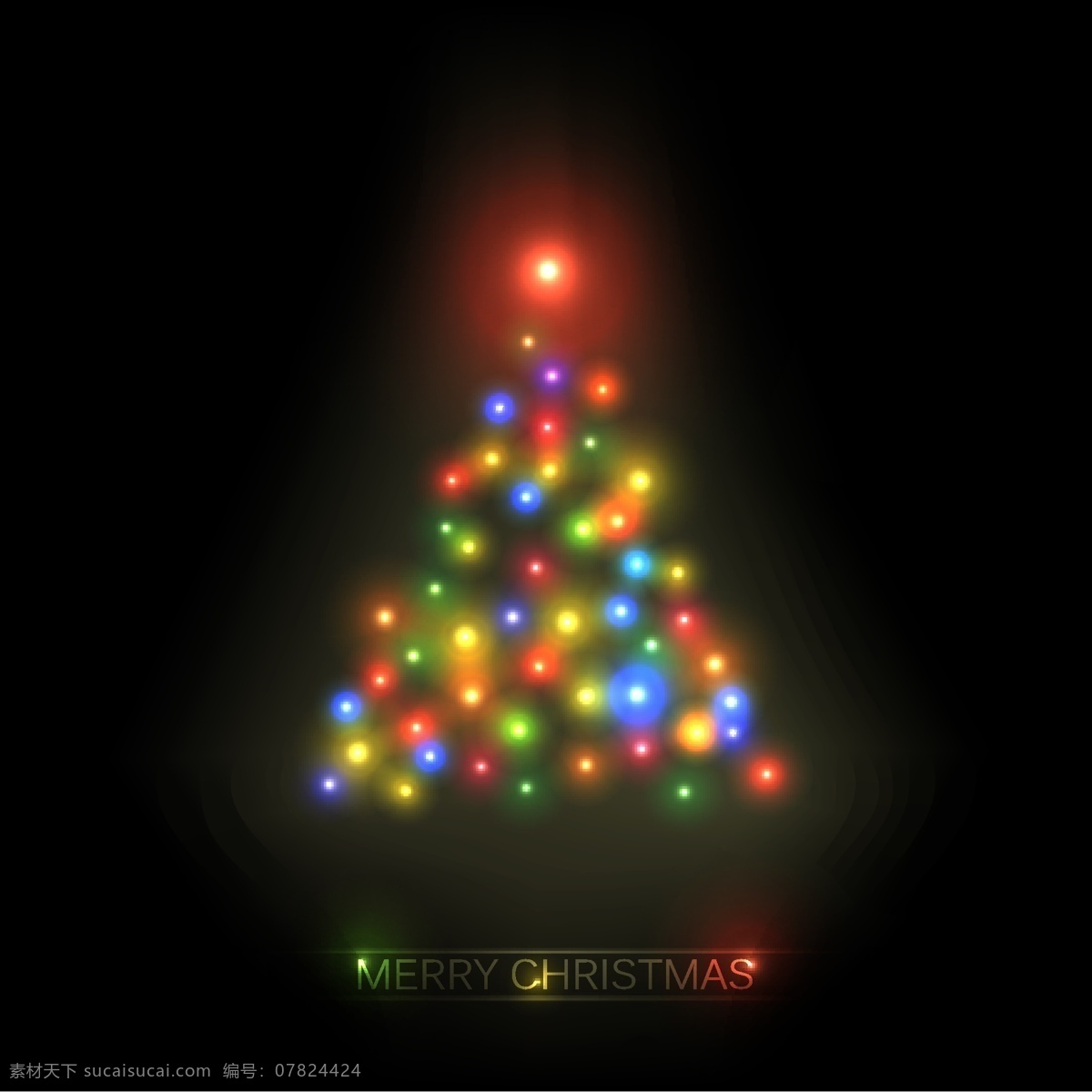 五彩 灯光 圣诞树 矢量 节日 色 圣诞 照明 装饰 美丽的圣诞树 丰富多彩 矢量图 其他节日