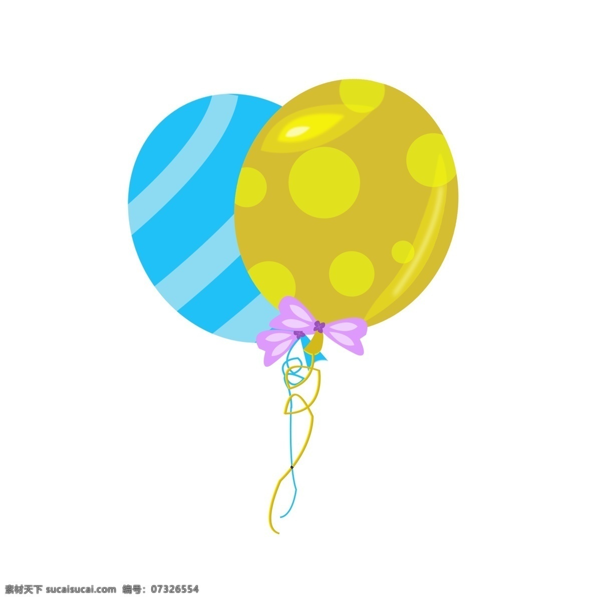 儿童 卡通 可爱 小 气球 小气球 蓝色 黄色