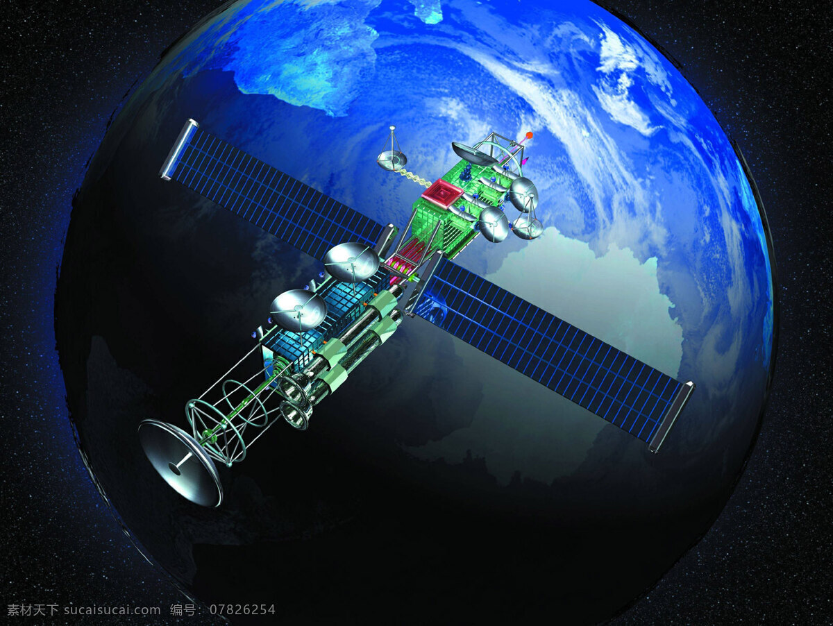 太空 中 空间站 科学研究 宇宙飞船 太空飞船 星球 地球 科技图片 现代科技
