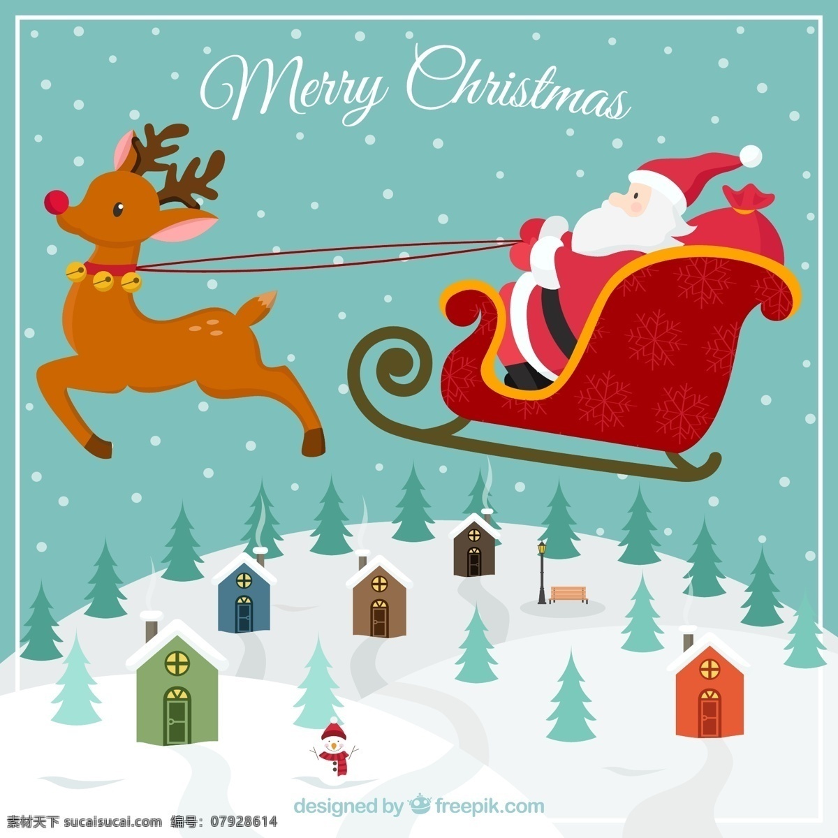 圣诞老人 驯鹿 卡片 圣诞节 快乐 新的一年 快活 冬季 地势平坦 圣诞 庆典 假日 新年快乐 假期 季节