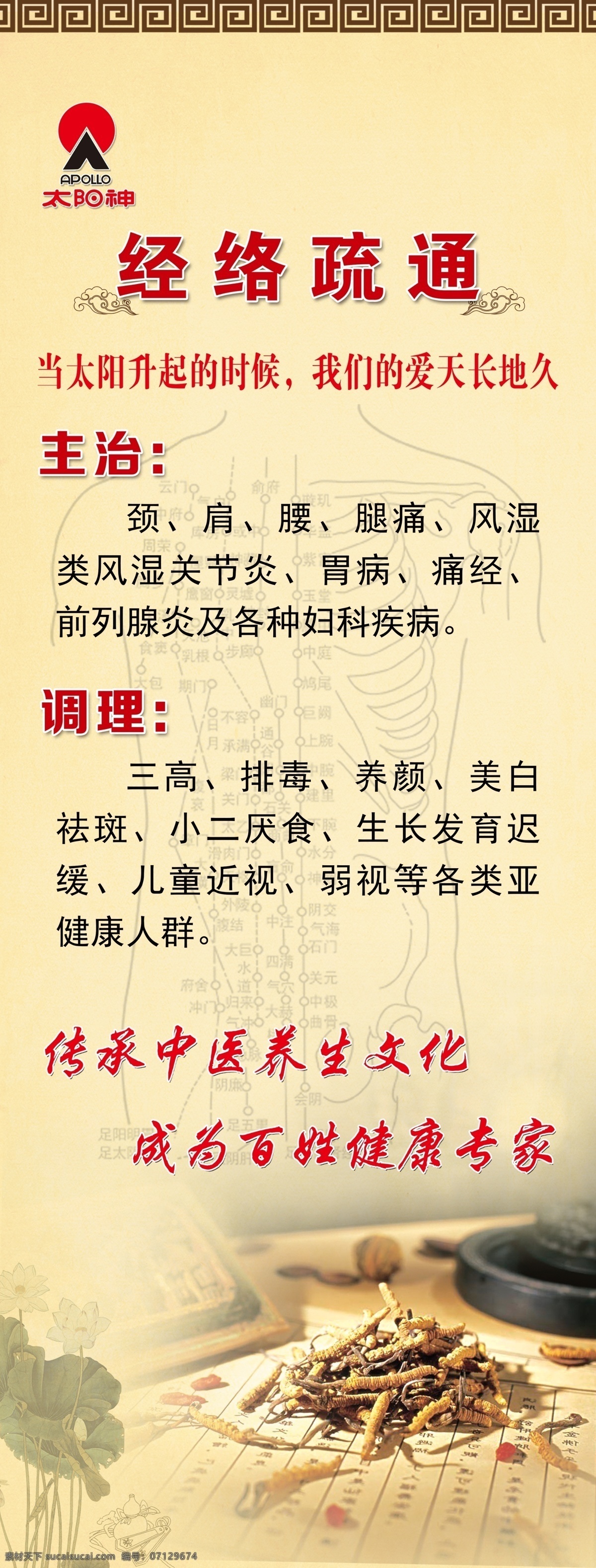 经络疏通展架 经络 疏通 中医 中药 养生 调理 展板模板