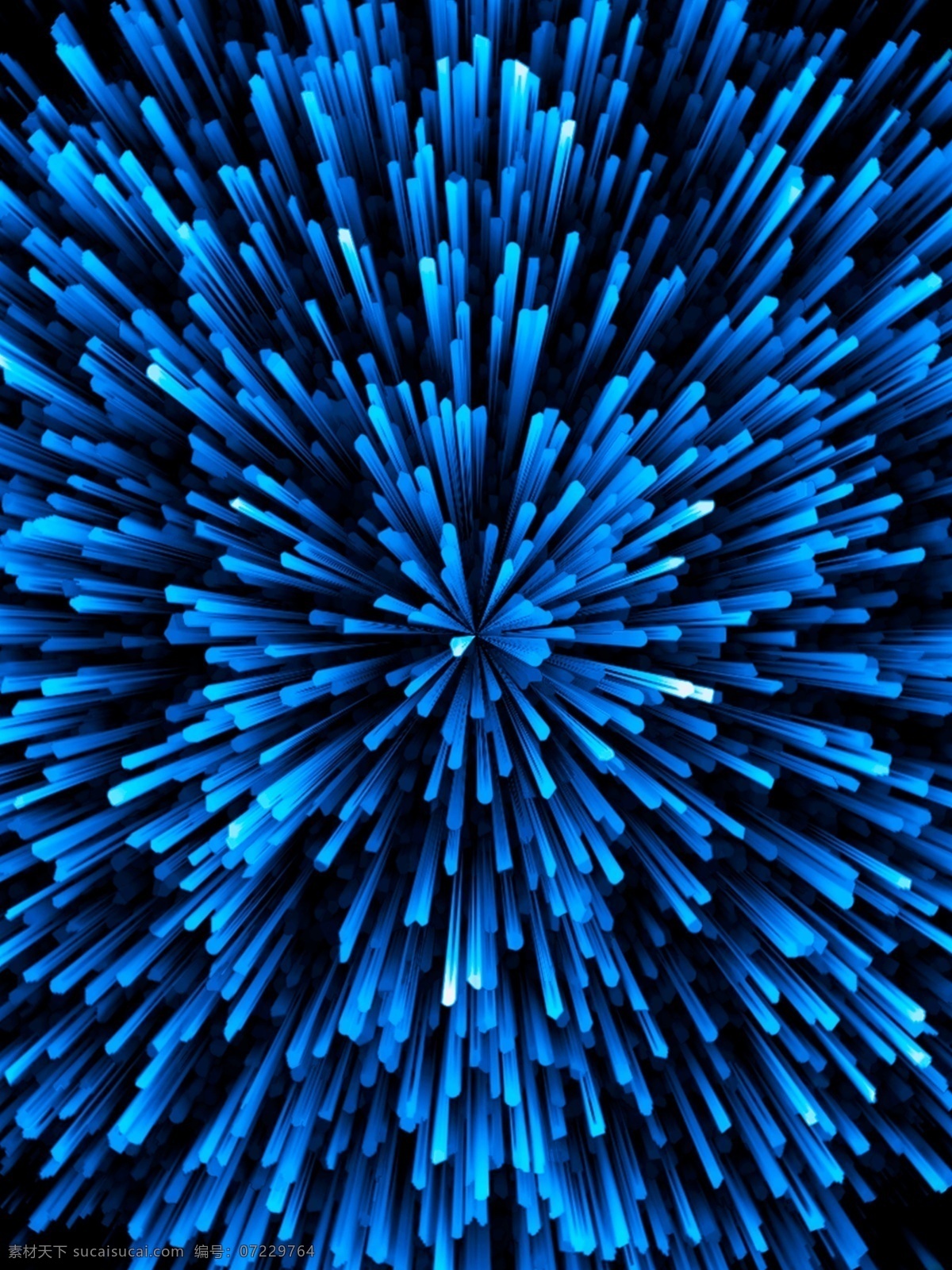 蓝色 渐变 柱状 放射 3d 质感 背景 柱状放射3d 炫酷 绚丽