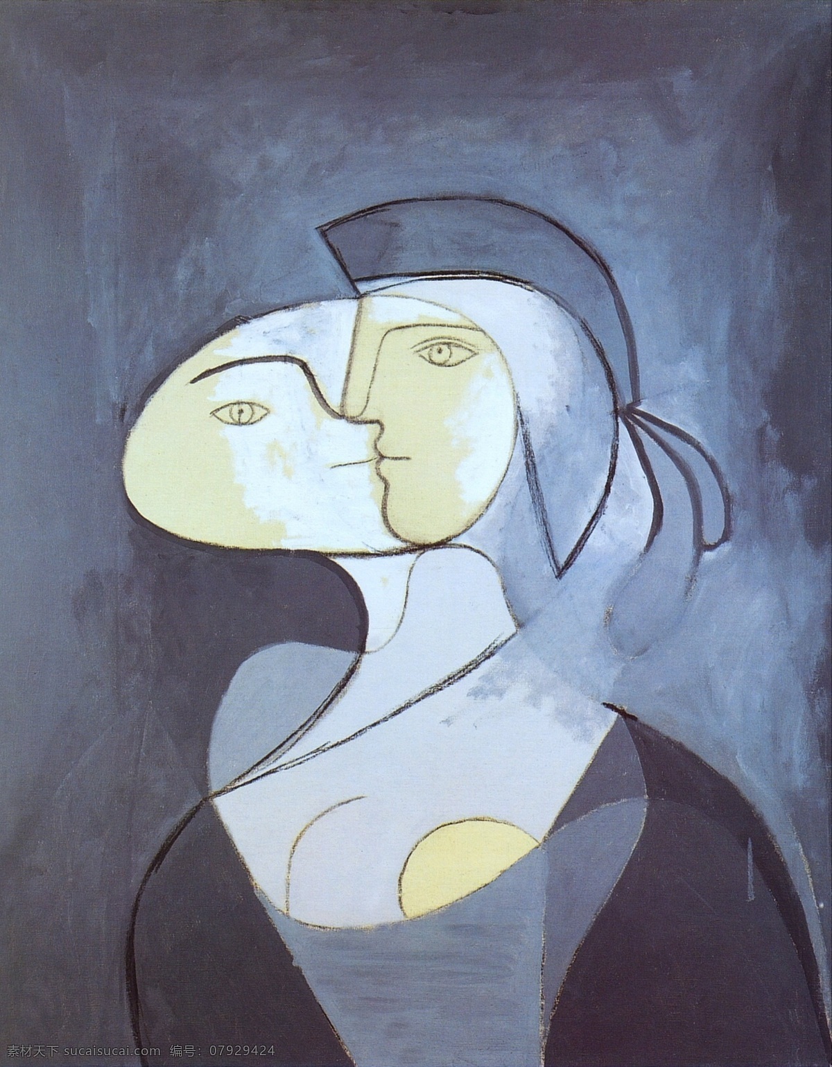 profil 西班牙 画家 巴勃罗 毕加索 抽象 油画 人物 人体 装饰画 et face marieth 淇 藉 e 1931 装饰素材