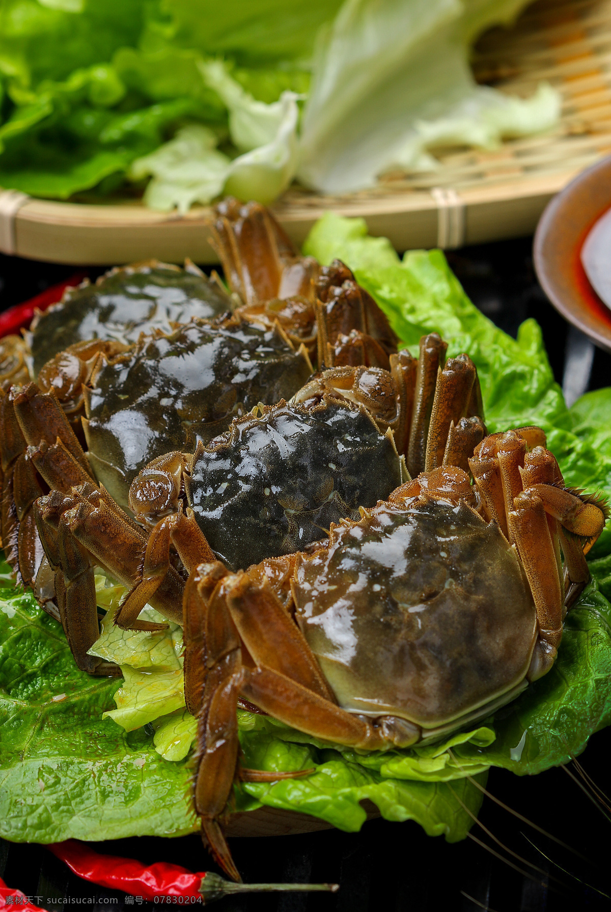 阳澄湖大闸蟹 清蒸大闸蟹 螃蟹 河蟹 高档菜 美味 菜肴 餐饮美食 食物原料