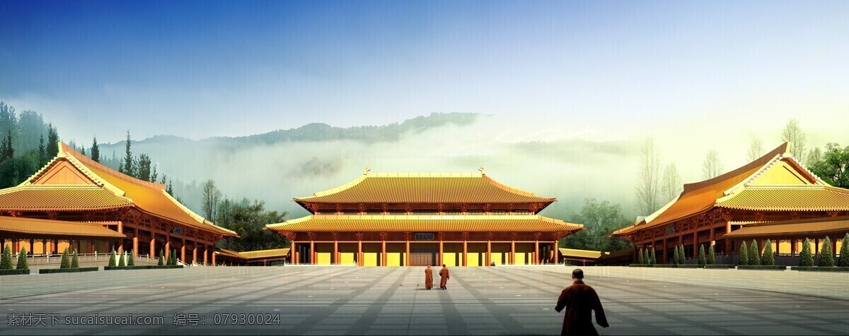 仿古 大殿 效果图 3d设计 宫殿 古建效果图 广场 建筑效果图 3d模型素材 其他3d模型