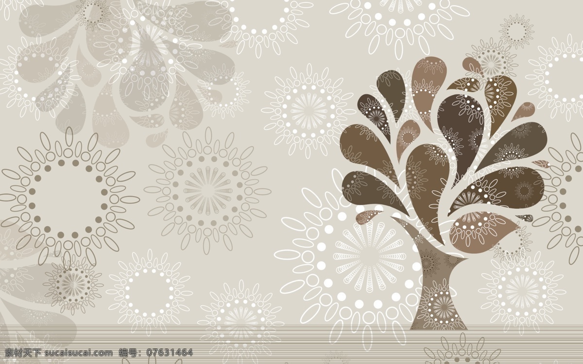 抽象树 抽象画 3d背景 树 花纹 分层 背景素材