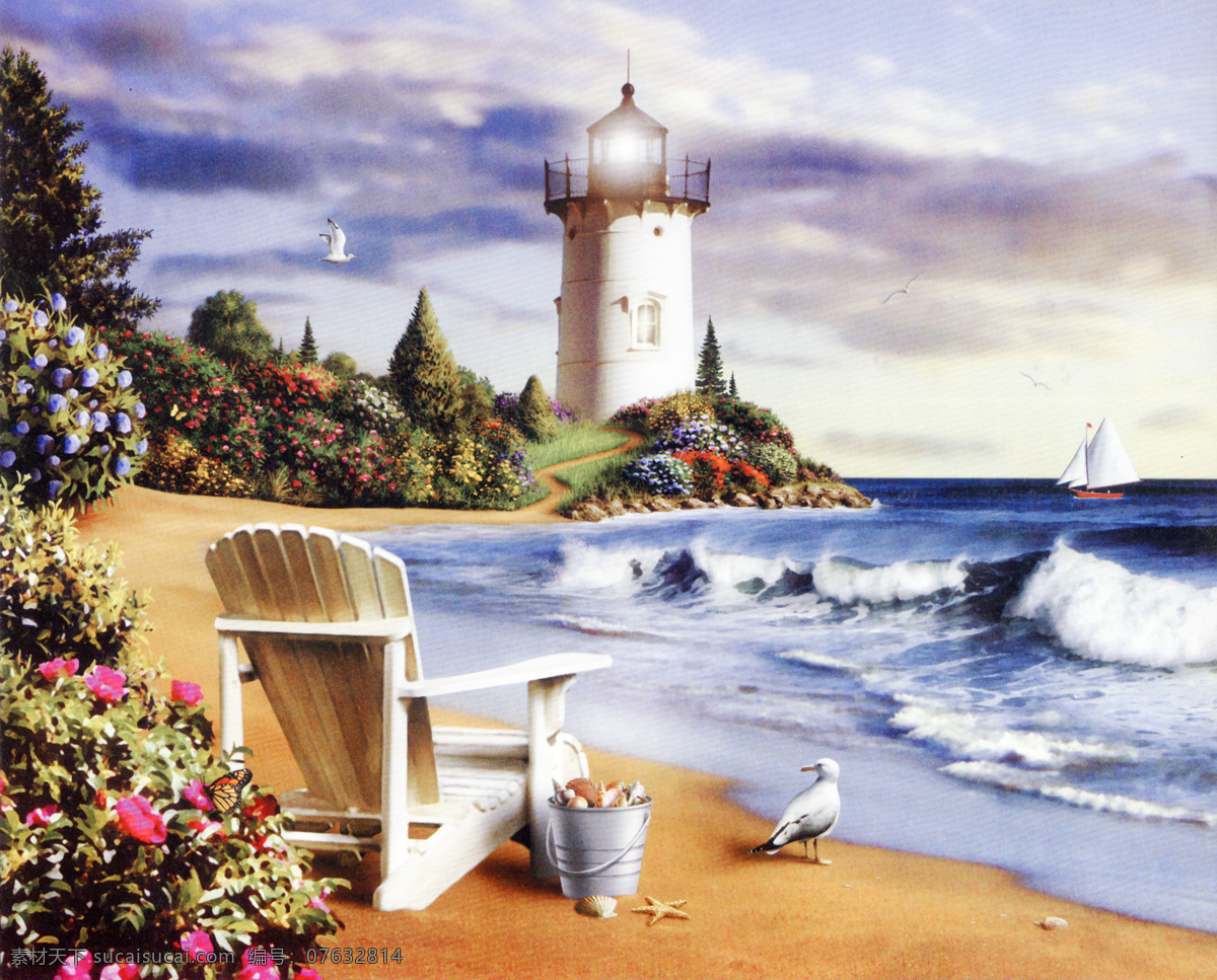 海边 景观 油画 名画 艺术 绘画 文化艺术 艺术画 艺术品 世界名画 书画文字