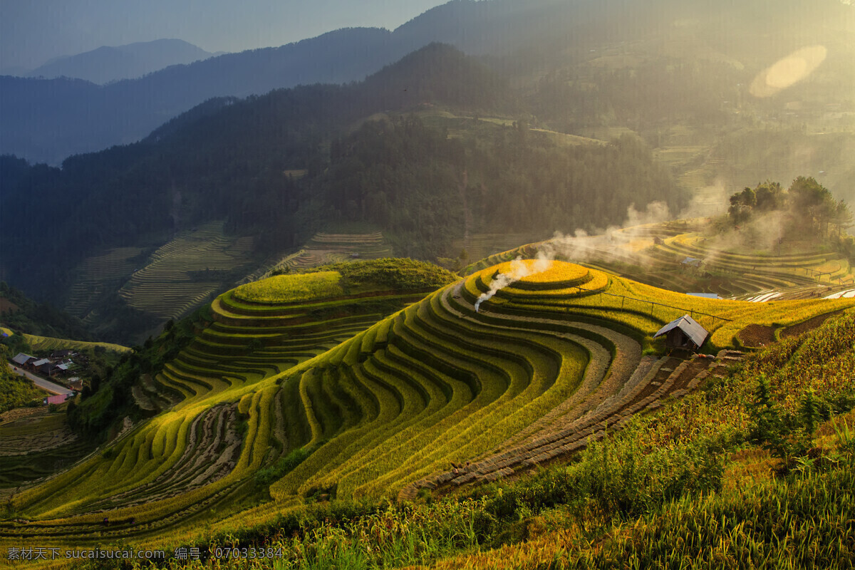 梯田 风景 田园风光 农村 稻田 水稻 山村 山水 自然景观