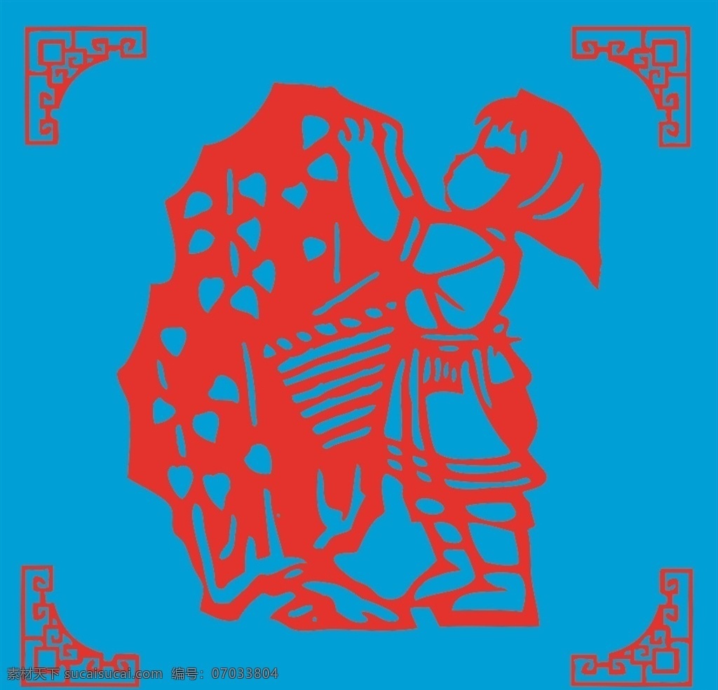 采摘剪纸 采摘 人物 劳动 剪纸 线条 矢量 传统 民俗 装饰 窗花 插画 文化艺术 传统文化